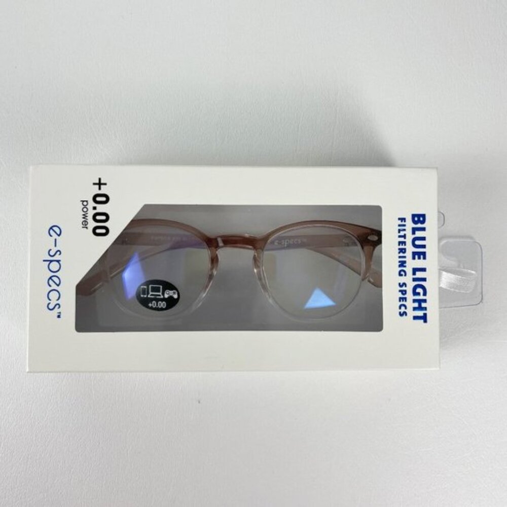 e-Specs +0.00 Blue Light Filtering Specs Blush & Clear